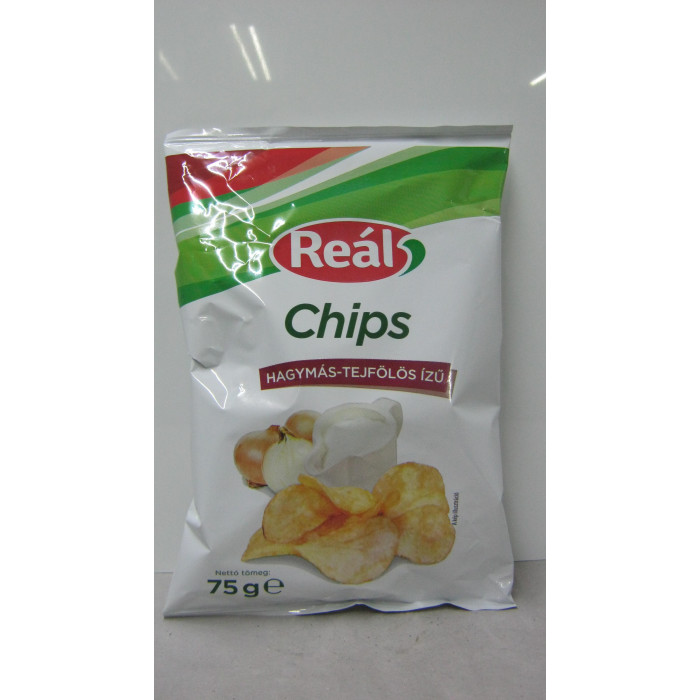 Chips 75G Hagyma Tejföl Reál