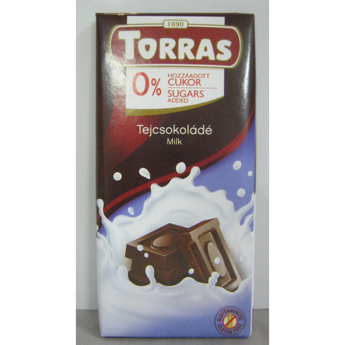 Diabetikus 75G Tejcsokoládé Torras