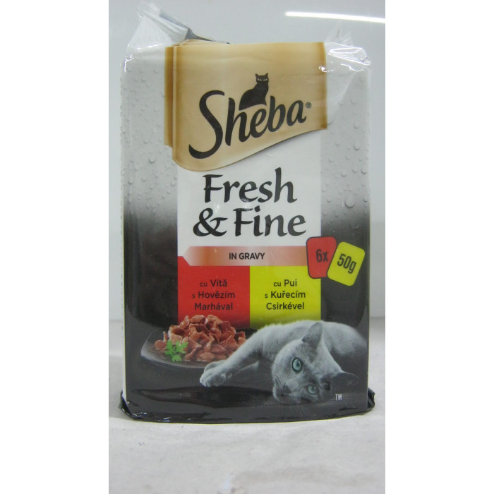 Sheba 6X50G Marha Csirke Macska