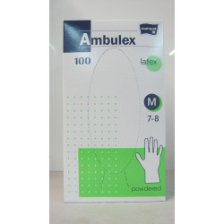 Kesztyű 100Db M Kozmetikai Ambulex Latex Powde