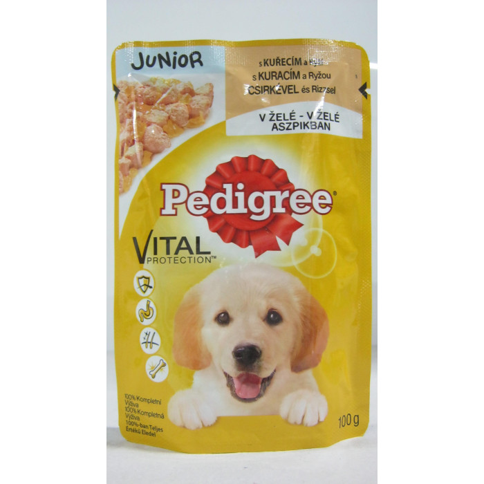 Pedigree 100G Junir Csirke Rizs Alutasak Kutya