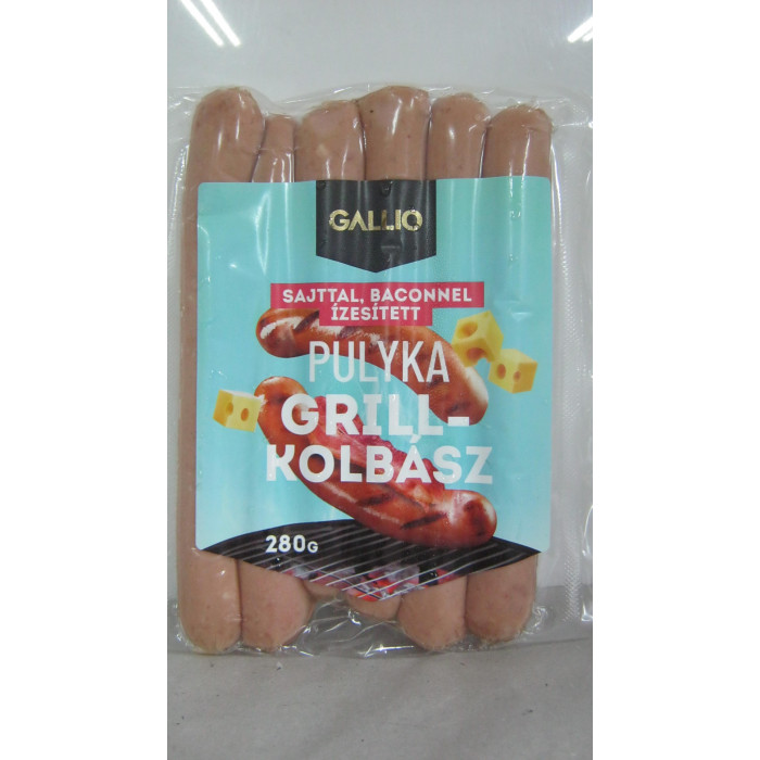 Grillkolbász 280G Sajt Bacon Gallio