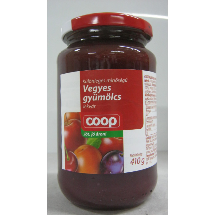 Vegyes Gyümölcslekvár 410G Coop