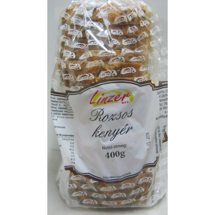 Kenyér 400G Rozsos Linzer