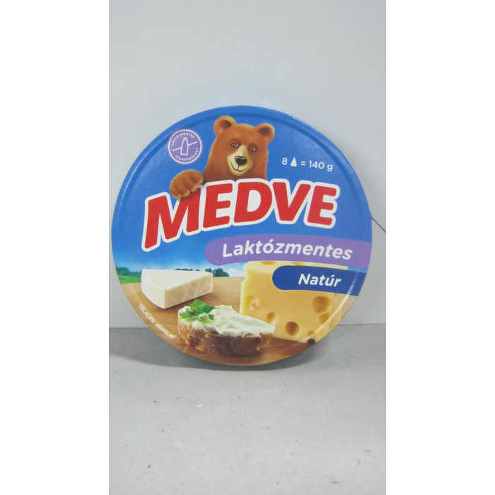 Medve Sajt 140G 8Szeletes Natúr Laktózmentes
