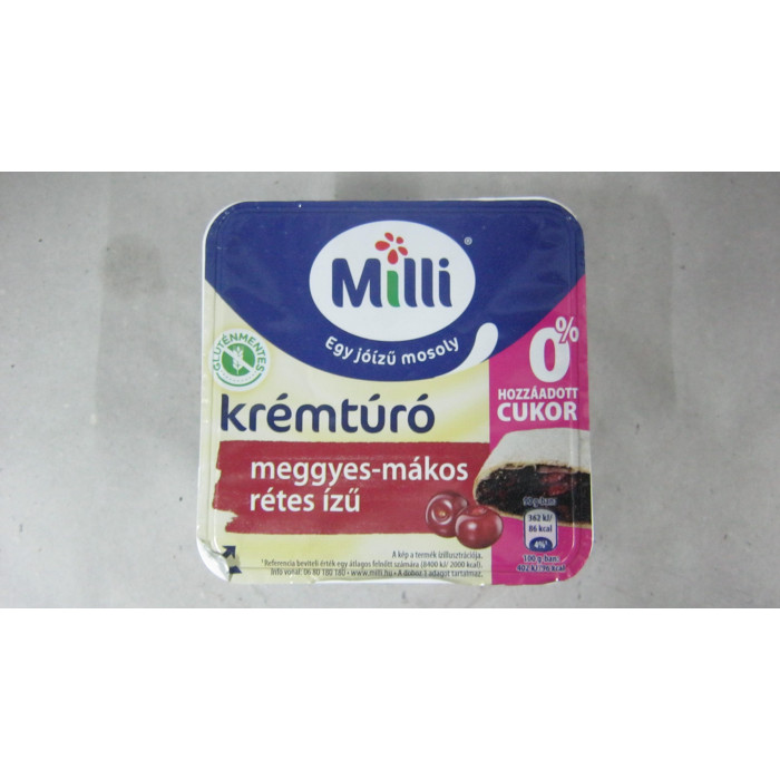 Krémtúró Milli 90G Meggyes Mákos Rétes 0% Ízű