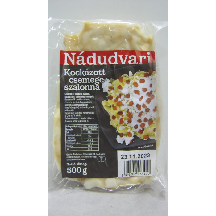 Csemege Szalonna Kockázott 500G Nádudvari
