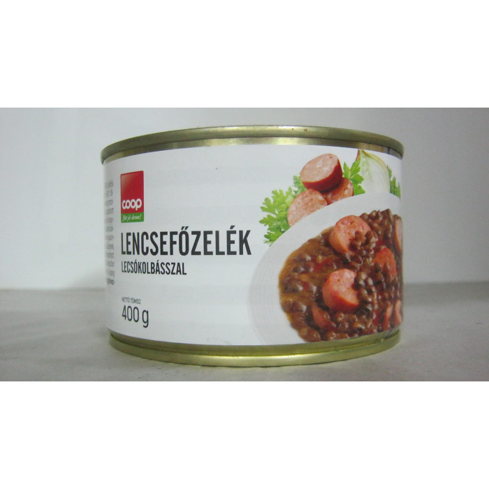 Lencsefőzelék Kolbásszal 400G Coop