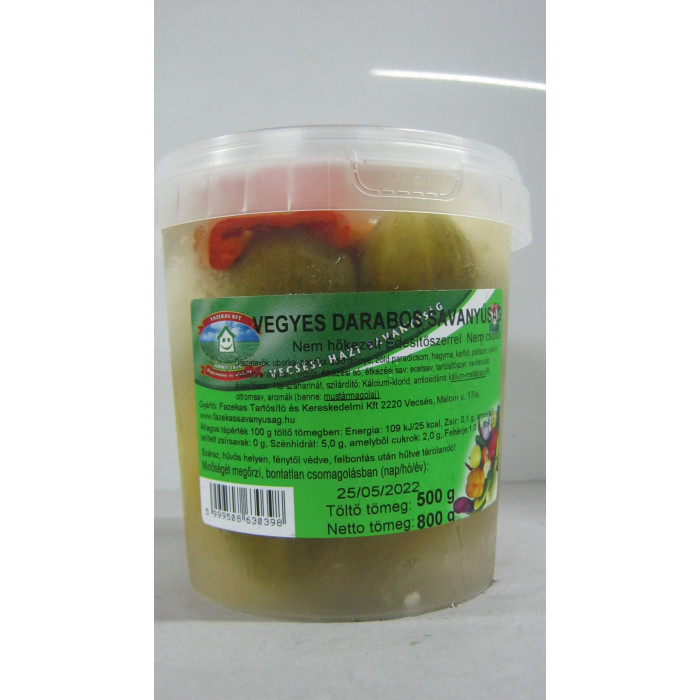 Vegyes Darabos Savanyú 800G Fazekas