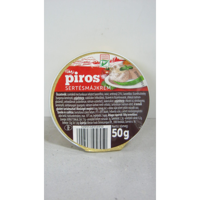 Sertésmájkrém 50G Piros