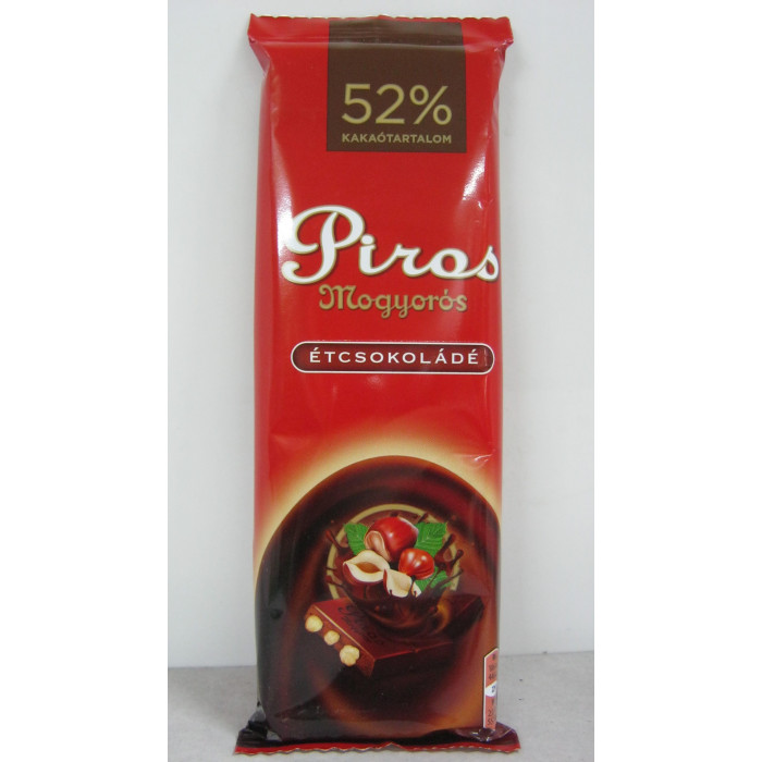 Piros Mogyorós Étcskoládé 80G