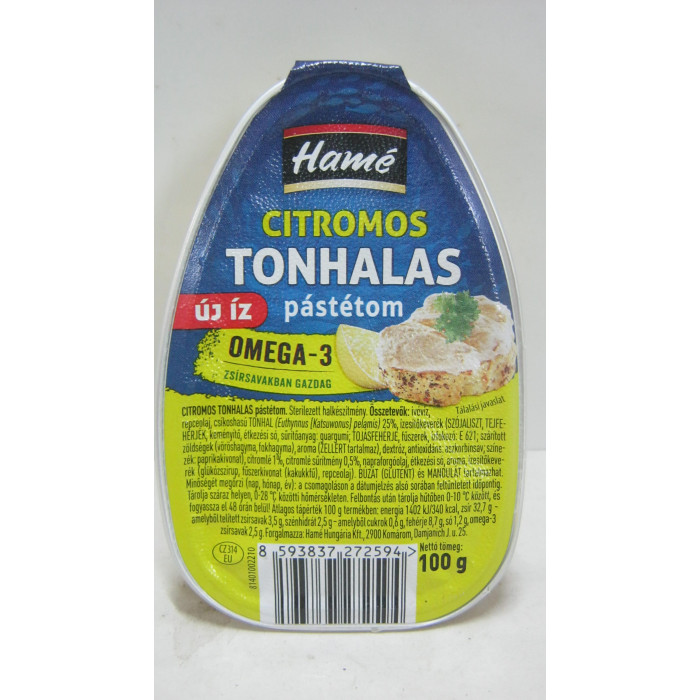 Pástétom Tonhalas 100G Citromos Hamé