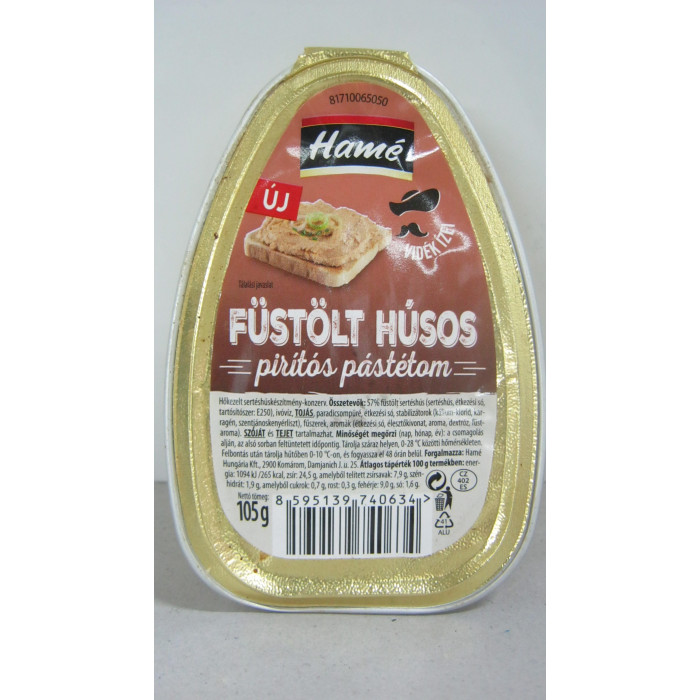 Pástétom 105G Füstölt Húsos Hamé