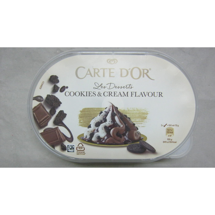 Carte D Or 825Ml Cookies Cream